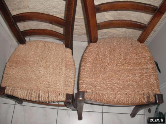 2 chaises tressées main