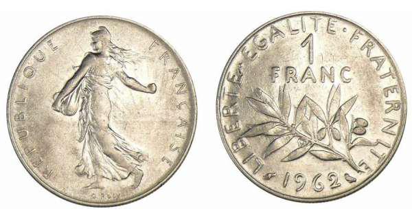 Pièce 1 franc Semeuse 1962