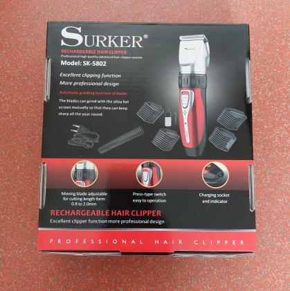 Tondeuse Surker cheveux barbe sans fil lame Titane Céramique+ Batterie
