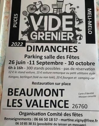 Vide greniers - brocante - puciers de Beaumont-lès-Valence