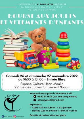 Bourse aux jouet livres et vêtements d'enfants - Saint-Laurent-Nouan