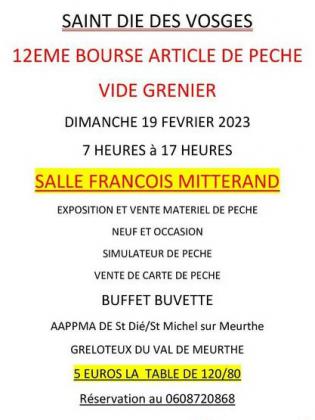 Bourse aux articles de pêche et vide grenier - Saint-Dié-des-Vosges