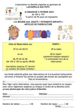 Bourse aux jouets - vêtements enfants - puériculture - Lachapelle-aux-Pots