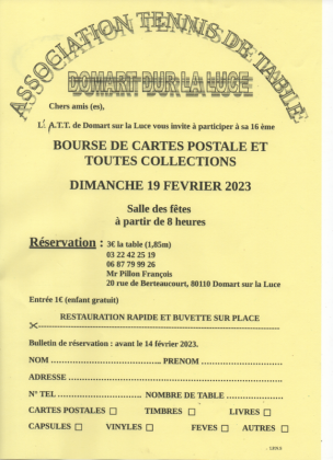 Bourse de cartes postales et toutes collections - Domart-sur-la-Luce