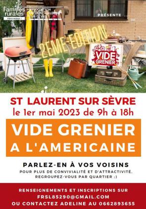 Vide grenier à l'américaine - Saint-Laurent-sur-Sèvre