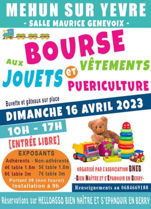 Bourse aux jouets, vêtements et puériculture - Mehun-sur-Yèvre