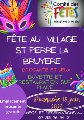 Fête au village avec vide grenier - Saint-Pierre-la-Bruyère