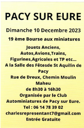 19eme bourse aux miniatures - Pacy-sur-Eure