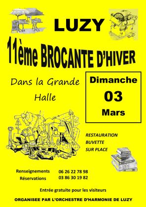11ème BROCANTE D'HIVER  DIMANCHE 3 MARS à LUZY 58170