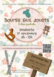 BOURSE AUX JOUETS, PUERICULTURE, VETEMENTS, LIVRES, SKIS ET ARTICLES DE SPORT