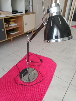 Lampe d'architecte chromée noire