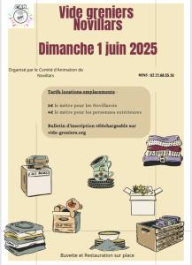 Vide greniers le dimanche 1 juin 2025 a Novillars