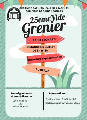 25 ème vide grenier de l'amicale des sapeurs pompiers de St leonard