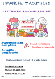 vide grenier de La Chapelle Sur Chezy