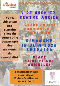 VIDE grenier PLACE ST PIERRE BRIGNOLES DIMANCHE 15 JUIN 2025