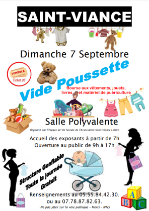 Vide Poussette, Bourse aux vêtements, jouets, livres et matériel de puériculture