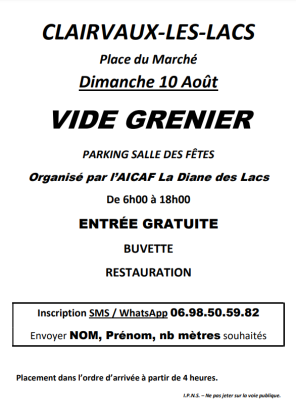 Vide-greniers - Clairvaux-les-Lacs