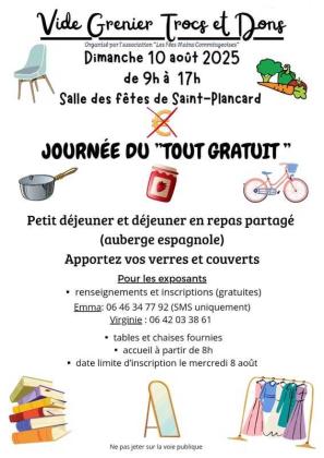 Vide grenier trocs et dons - Saint-Plancard
