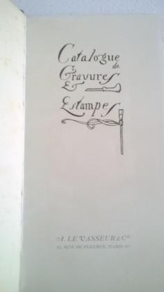 Catalogue Estampes et Gravures