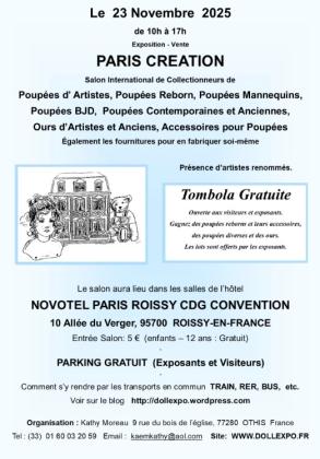 Paris Création : salon des collectionneurs de poupées et ours - Roissy-en-France