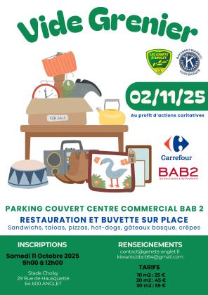 VIDE GRENIER PARKING COUVERT CENTRE COMMERCIAL BAB 2