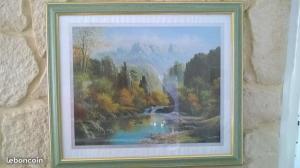 Cadre avec paysage forestier