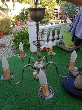 Lustre 5 branches avec ampoules