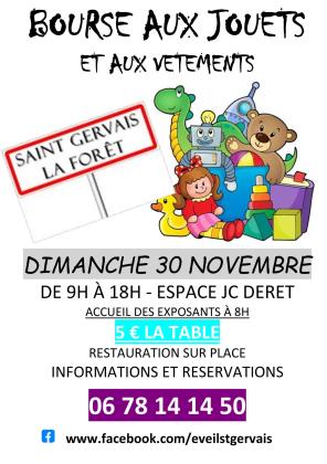 Bourse aux jouets, vêtements - Saint-Gervais-la-Forêt