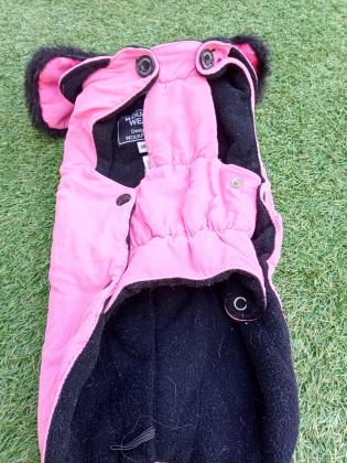 Petit manteau velours rose pour chien