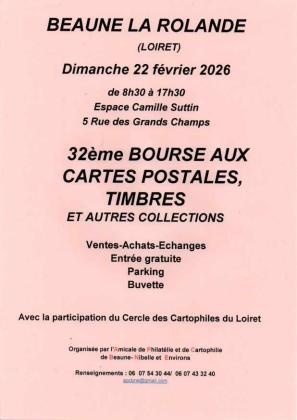 32eme Bourse aux Cartes Postales, Timbres et autres collections - Beaune-la-rolande
