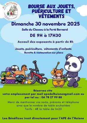 Bourse aux jouets, puériculture, vêtements - La Ferté-Bernard