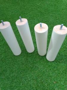 4 Pieds de lit en bois blanc