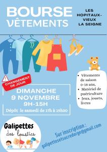 Bourse aux vetements enfants, matériel de puériculture, jeux, jouets et livres