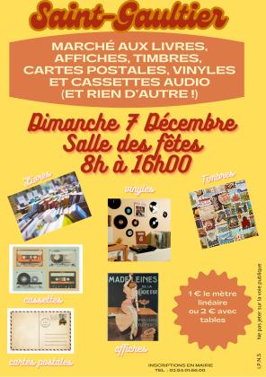 Bourse aux livres anciens, cartes postales, vieux papiers, timbres, disques