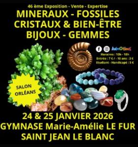 46e salon des minéraux, fossiles, cristaux et bien-être - Saint-Jean-le-Blanc
