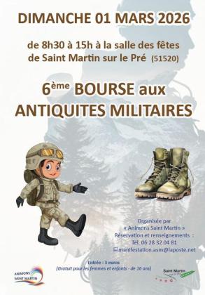 6ème bourse aux antiquités militaires - Saint-Martin-sur-le-Pré