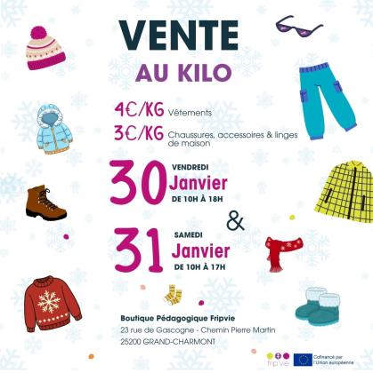 Vente au Kilo des vêtements, chaussures, accessoires et linge de maison