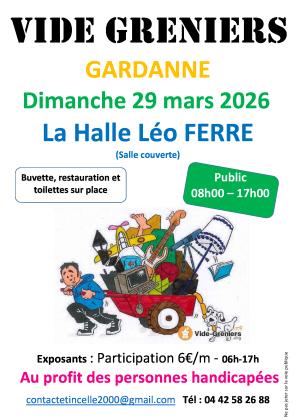 VIDE GRENIERS AU PROFIT DES PERSONNES HANDICAPEES