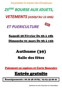 25ème bourse aux jouets vêtements et puériculture - Authume