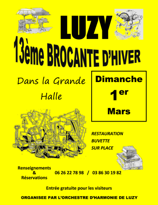 13ème BROCANTE D'HIVER le 1er MARS à LUZY 58170