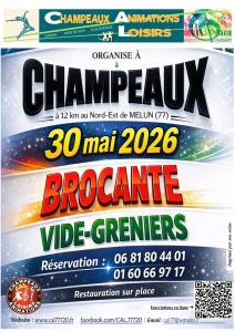 BROCANTE & VIDE-GRENIERS à CHAMPEAUX (77), le 30/05/2026