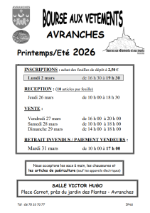 Bourse aux vêtements printemps, été - Avranches