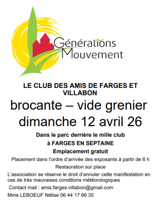 Brocante, Vide-greniers - Farges-en-Septaine