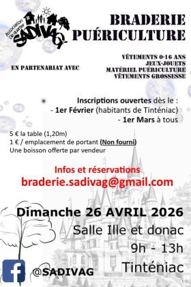 Braderie puériculture - Tinténiac