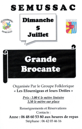 Brocante, Vide-greniers - Semussac
