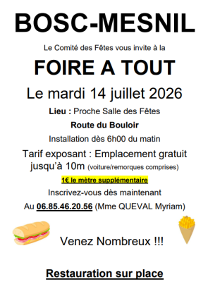 Foire à tout - Bosc-Mesnil