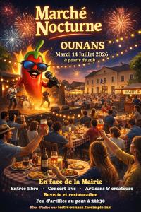 Marché nocturne le 14 juillet à Ounans