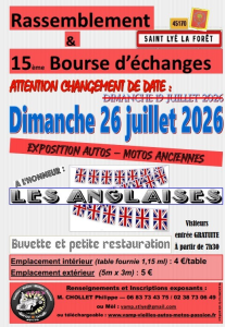 Bourse d'échanges de pièces autos, motos de collection - Saint-Lyé-la-Forêt