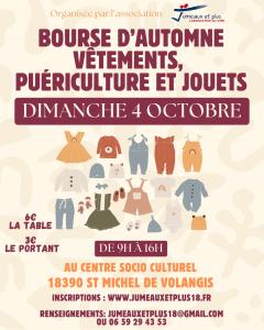 Bourse de vêtements, puériculture, jouets - Saint-Michel-de-Volangis