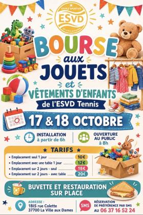 Bourse jouets Esvd tennis la ville aux dames